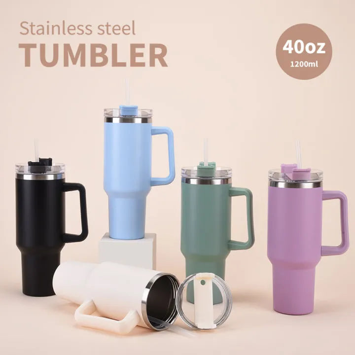 “40oz Stainless Steel Insulated Tumbler – Leakproof Travel Mug for Hot & Cold Drinks, Reusable”