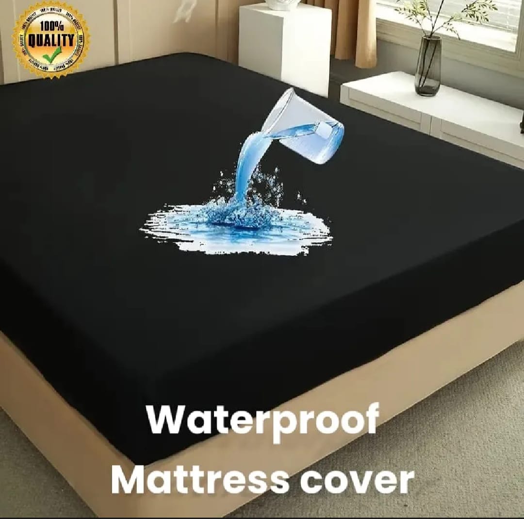 “Premium Waterproof Mattress Cover – King & Double Size, White, Durable Parachute Fabric”