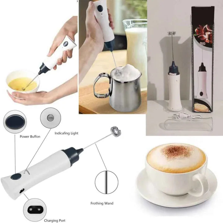 “Rechargeable Coffee & Egg Beater – Portable Hand Mixer for Milk Froth, Cake & Eggs, Electric”