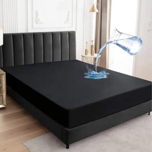 “Premium Waterproof Mattress Cover – King & Double Size, White, Durable Parachute Fabric”